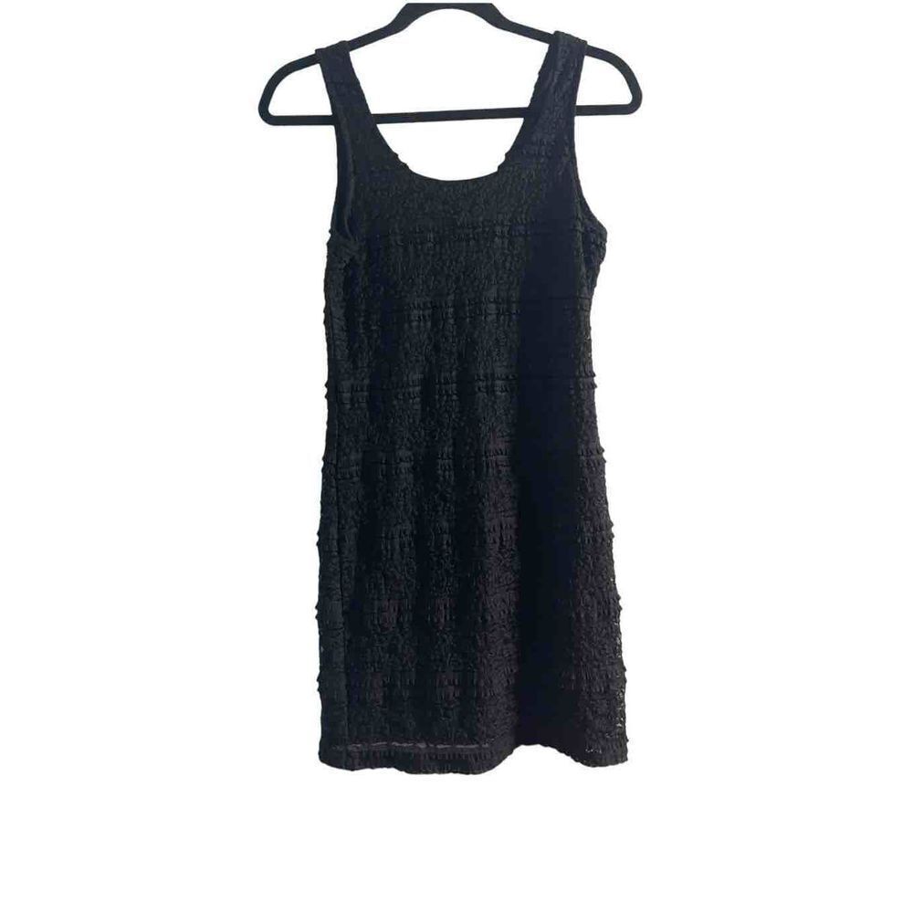 FOREVER 21|Sleeveless bodycon dress ruffles lace black size M